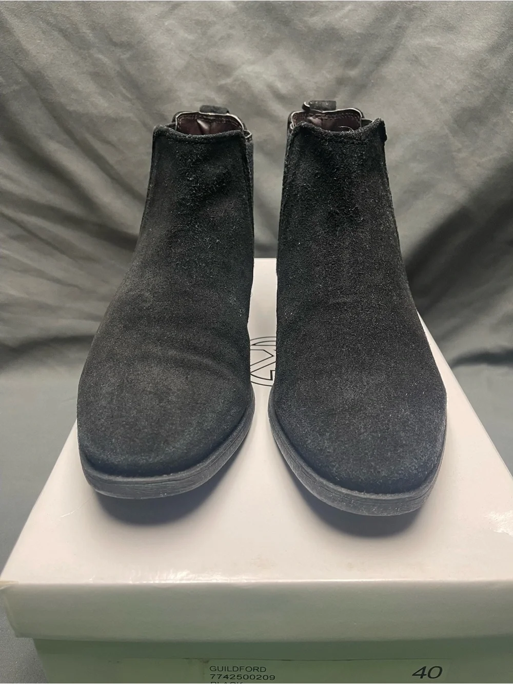 Men’s Kurt Geiger Suede Black Chelsea Boots - Size 7M